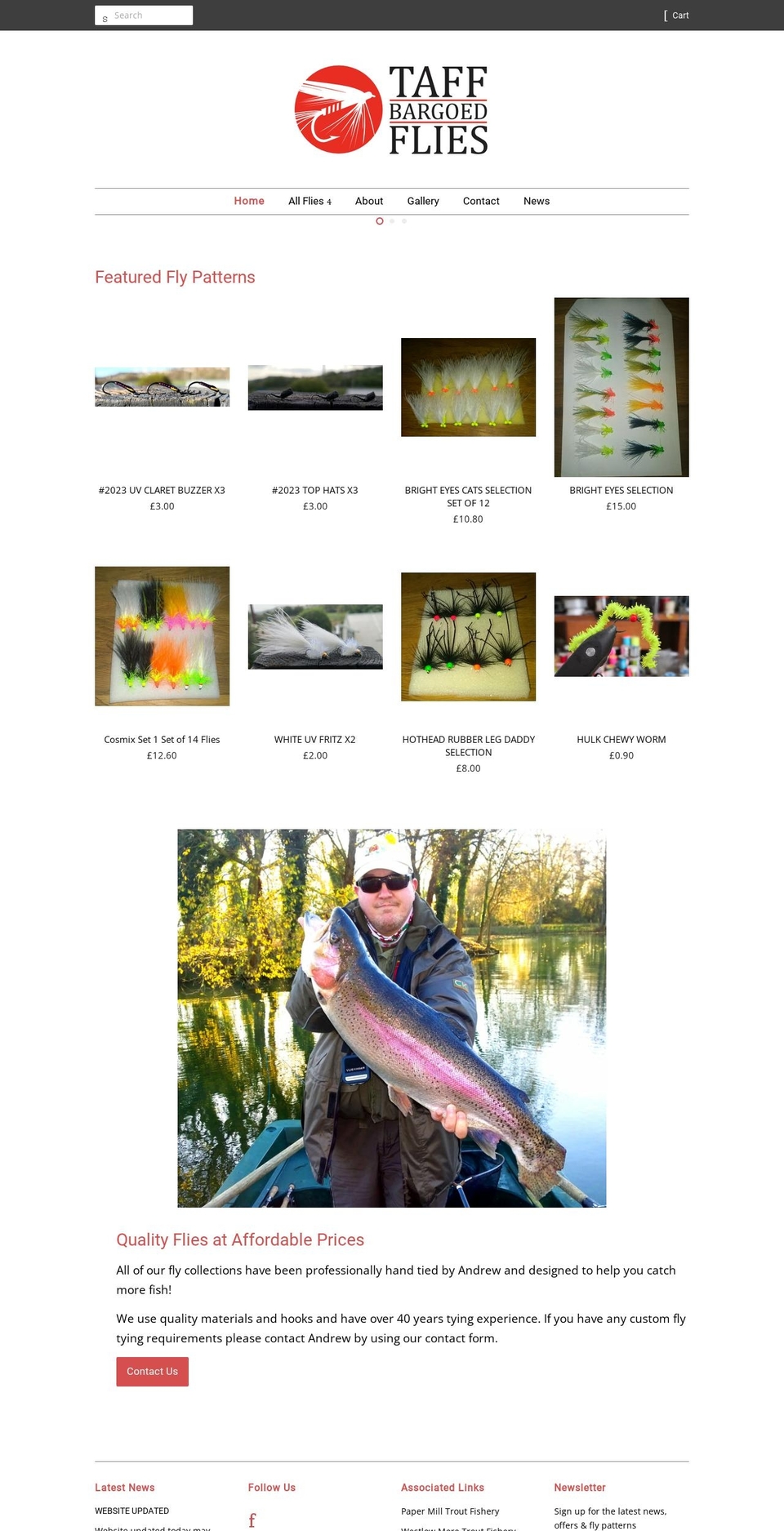 taffbargoedflies.co.uk shopify website screenshot