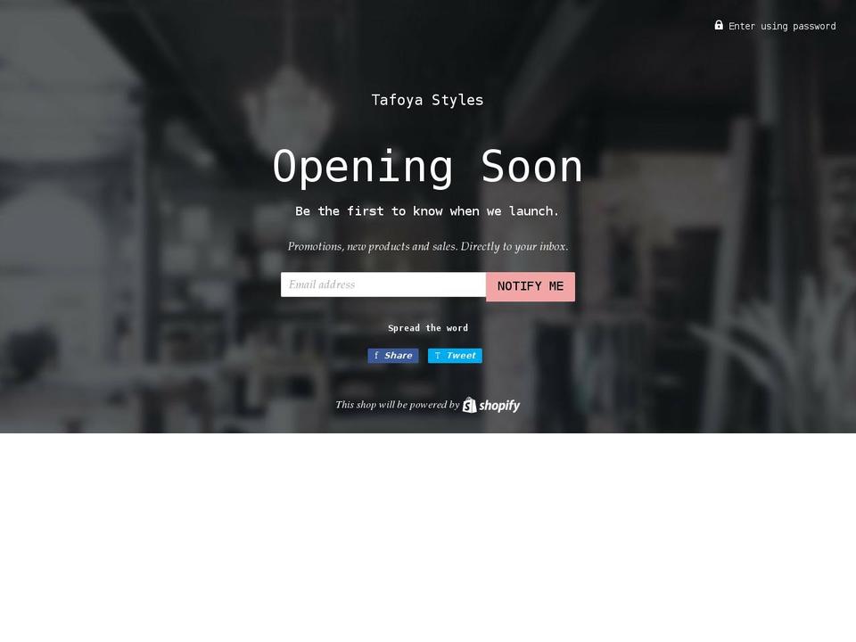 tafoyastyles.com shopify website screenshot
