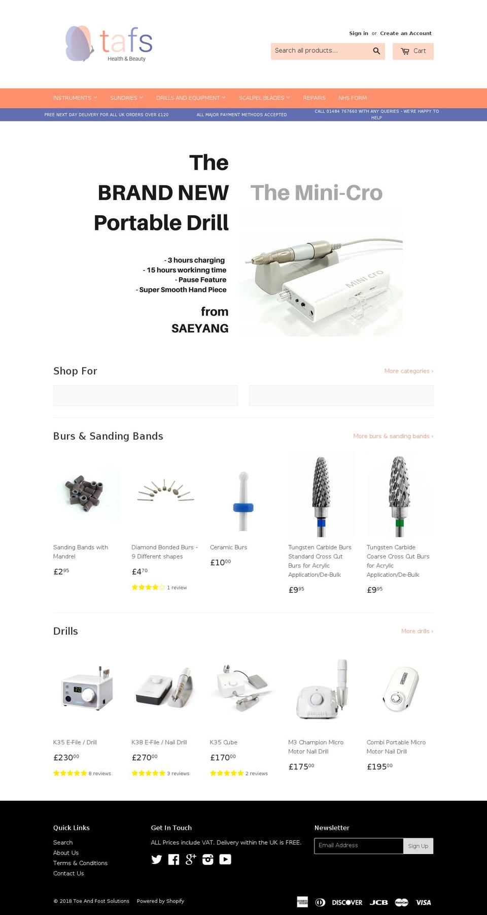 tafsproducts.com — Shopify storefront screenshot
