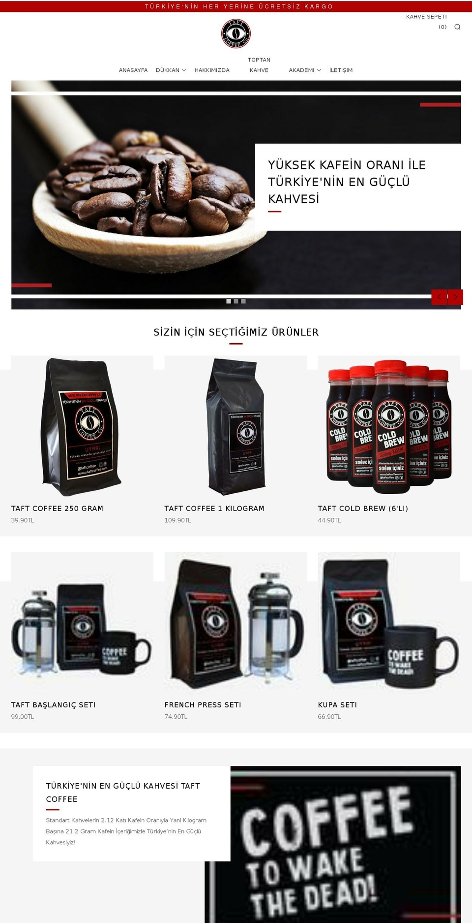 taftcoffee.com shopify website screenshot