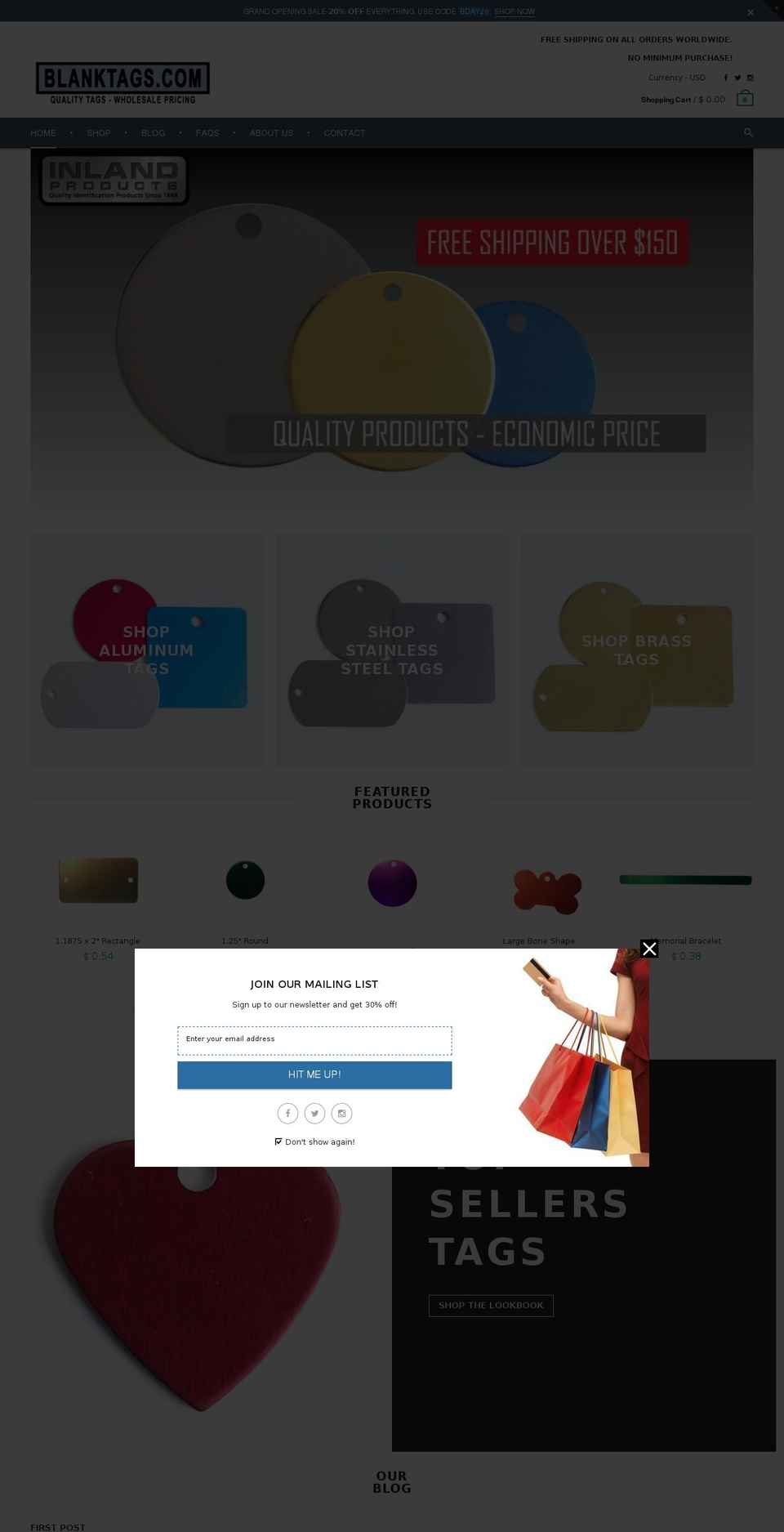Gilco Digital Shopify theme site example tagblanks.com