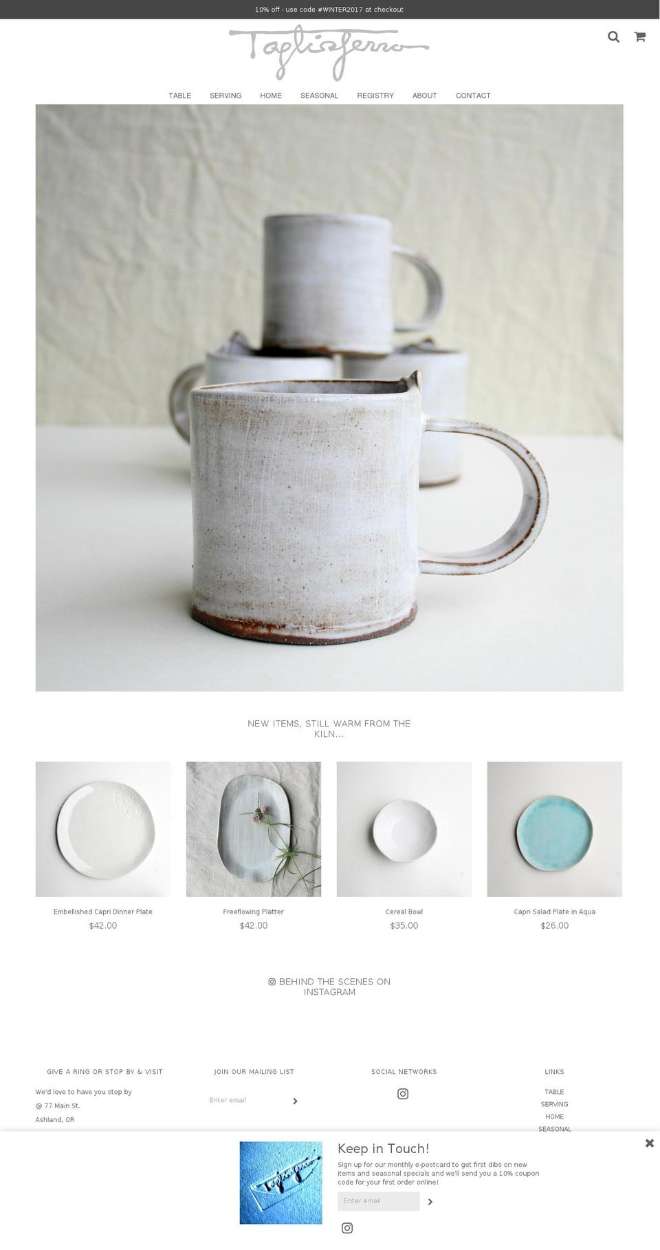tagceramics.com shopify website screenshot