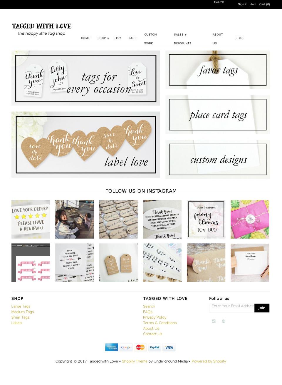 taggedwithlove.com shopify website screenshot