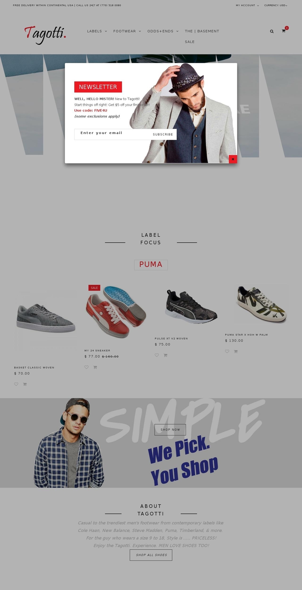 Tagotti Shopify theme site example tagottishoelounge.com