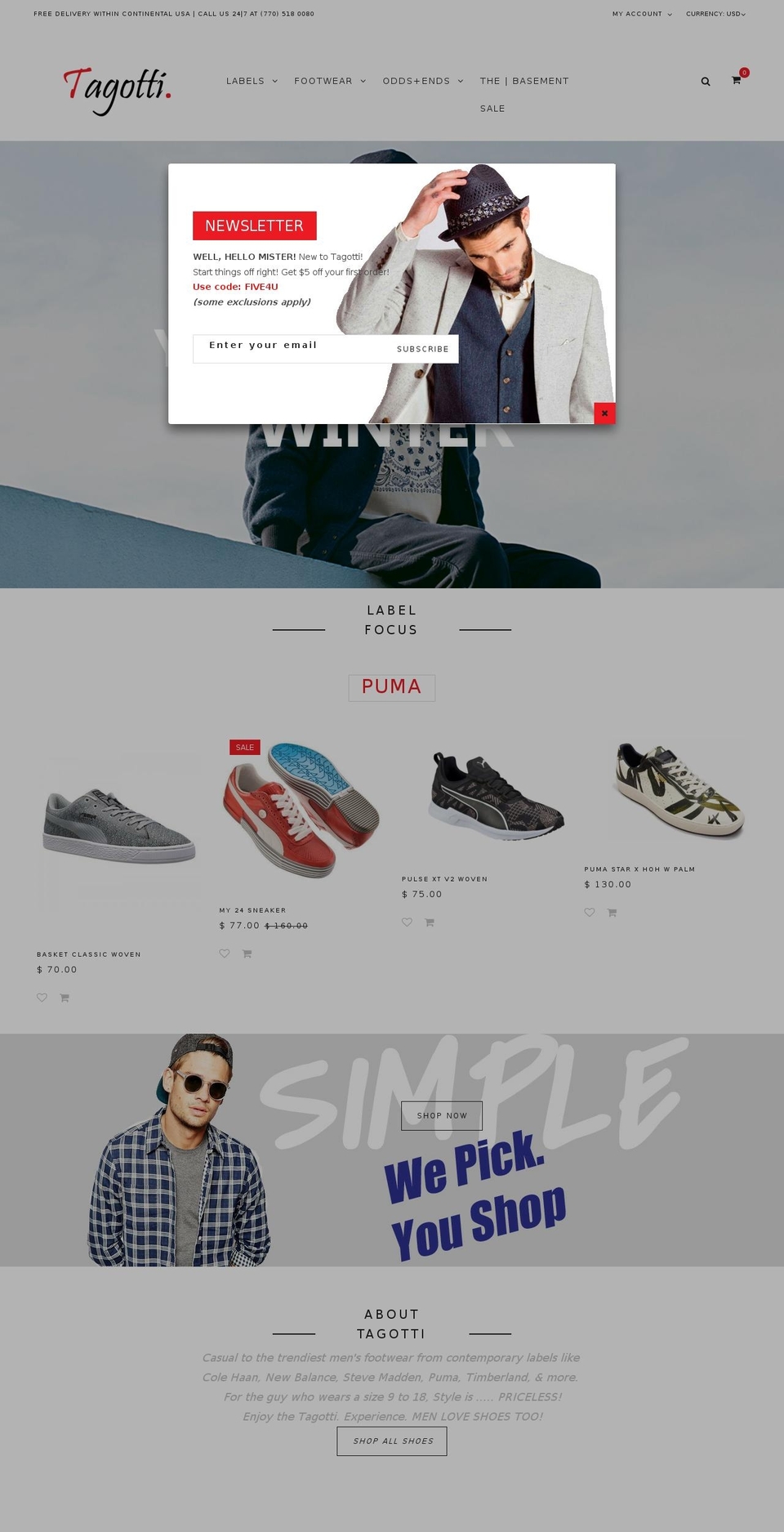 Tagotti Shopify theme site example tagottishoes.com