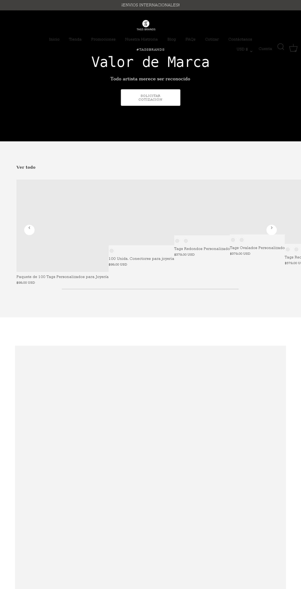 tagsbrands.com shopify website screenshot