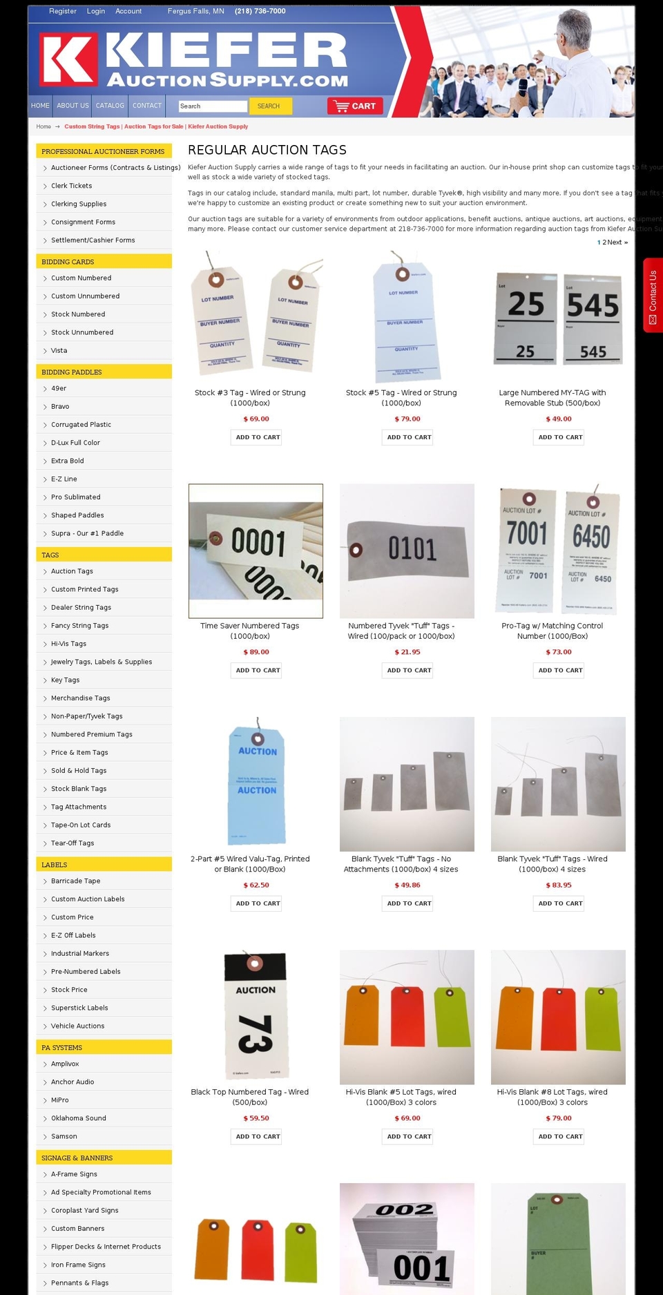 kieferauctionsupply.01.dev Shopify theme site example tagsusa.com