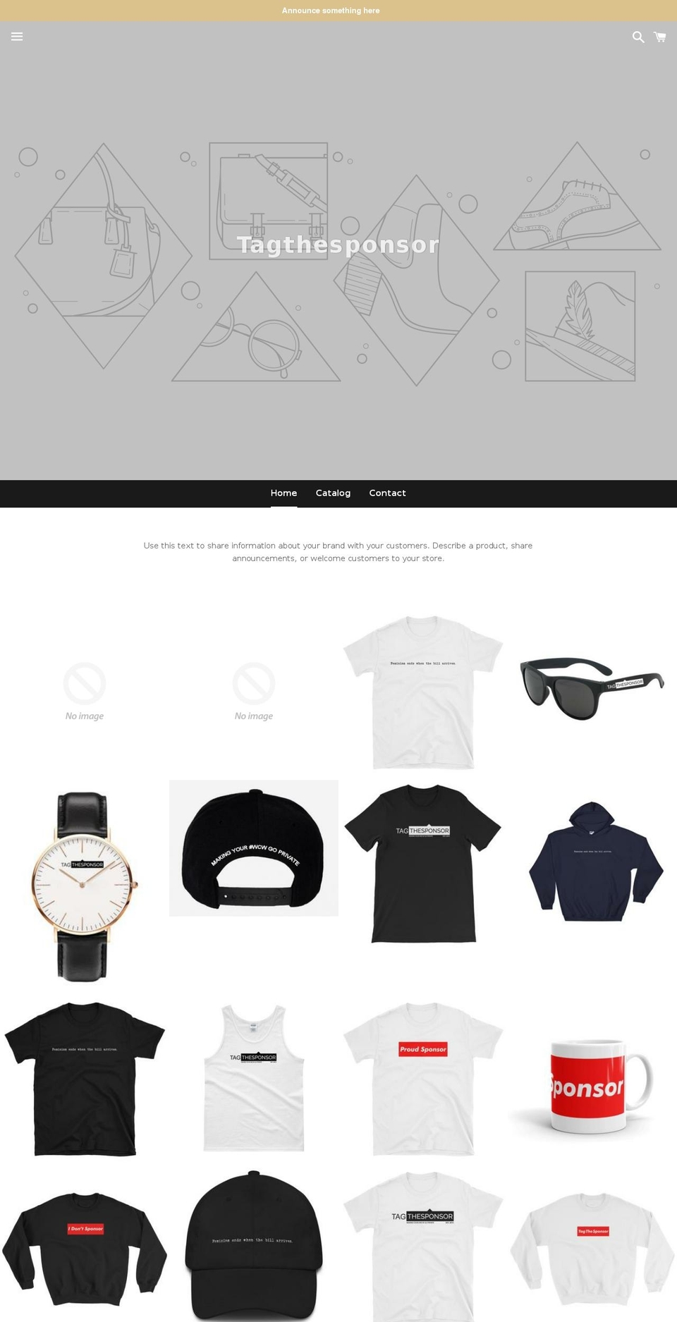 tagthesponsor.myshopify.com shopify website screenshot