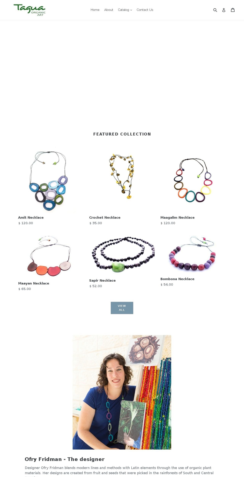 taguaorganicart.com shopify website screenshot