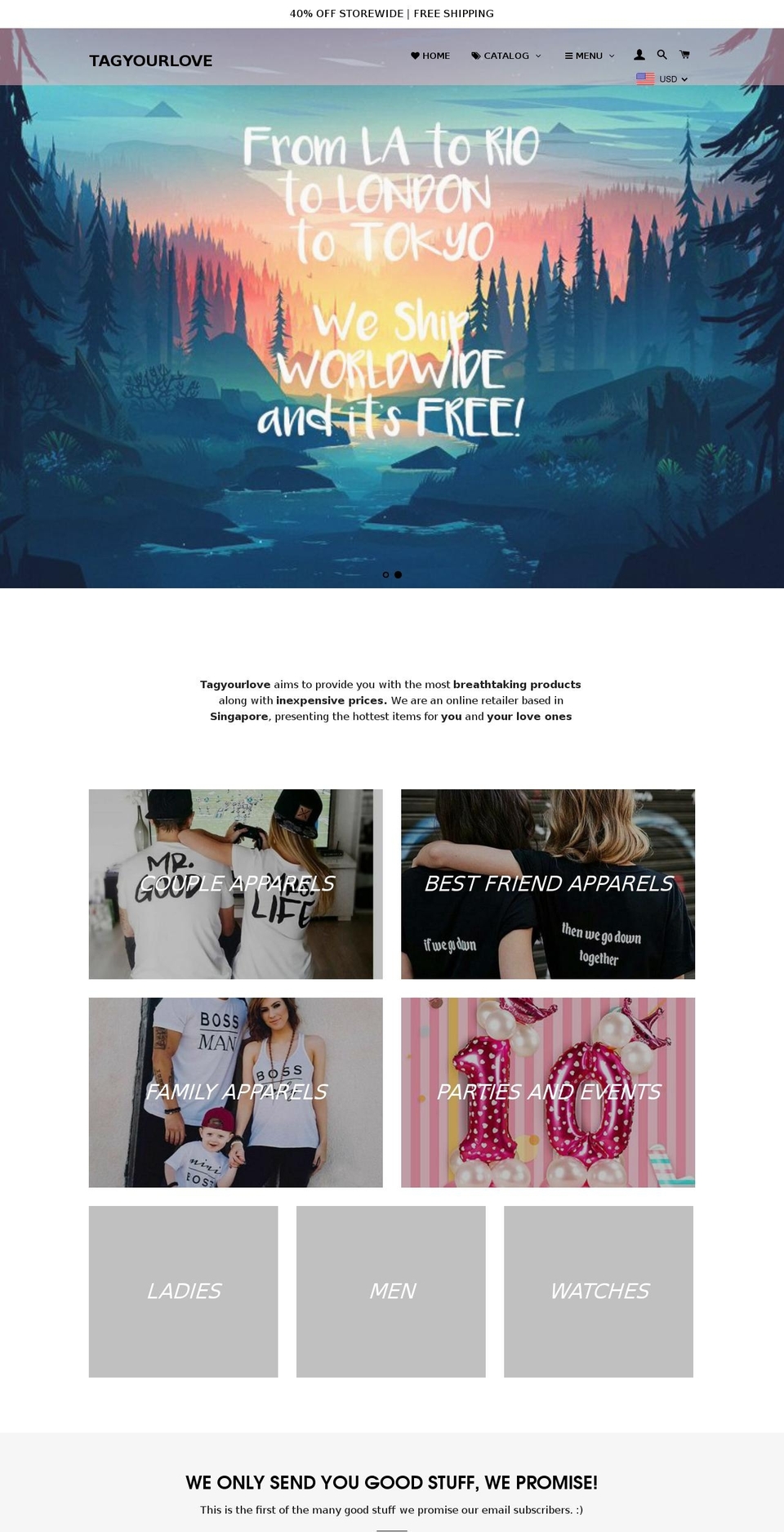 tagyourlove.com — Shopify storefront screenshot