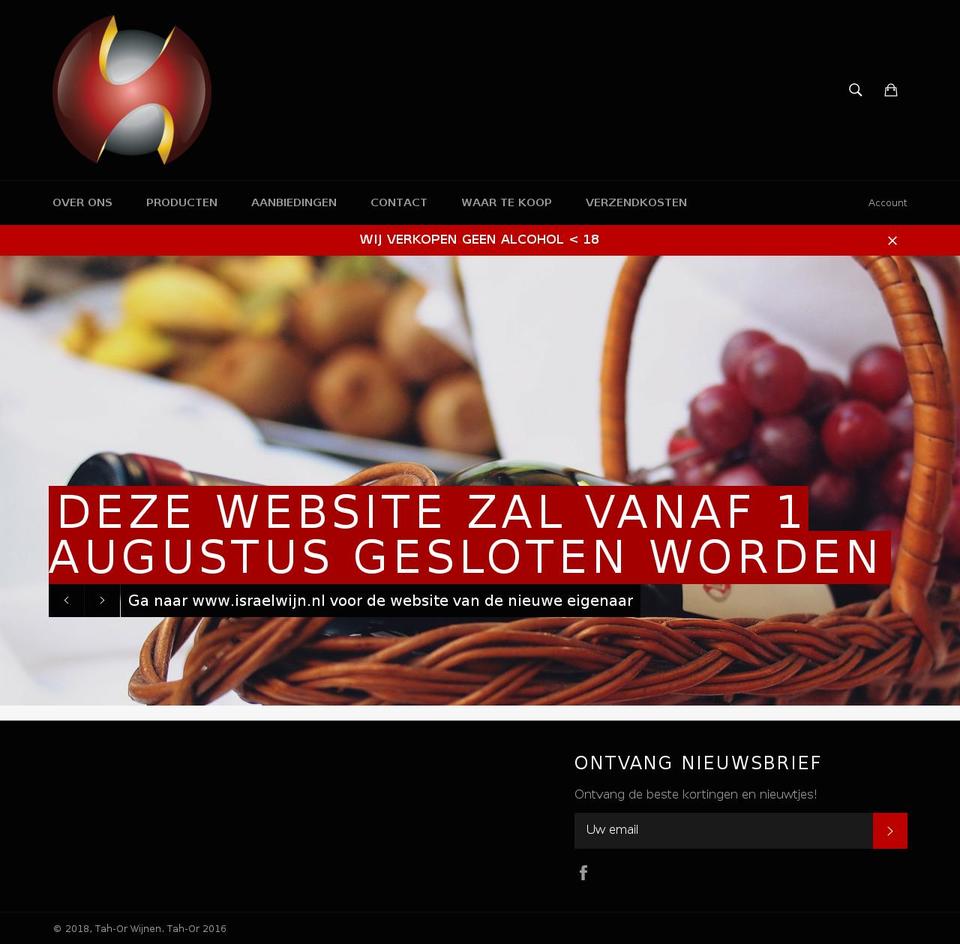 tah-orwijnen.com — Shopify storefront screenshot