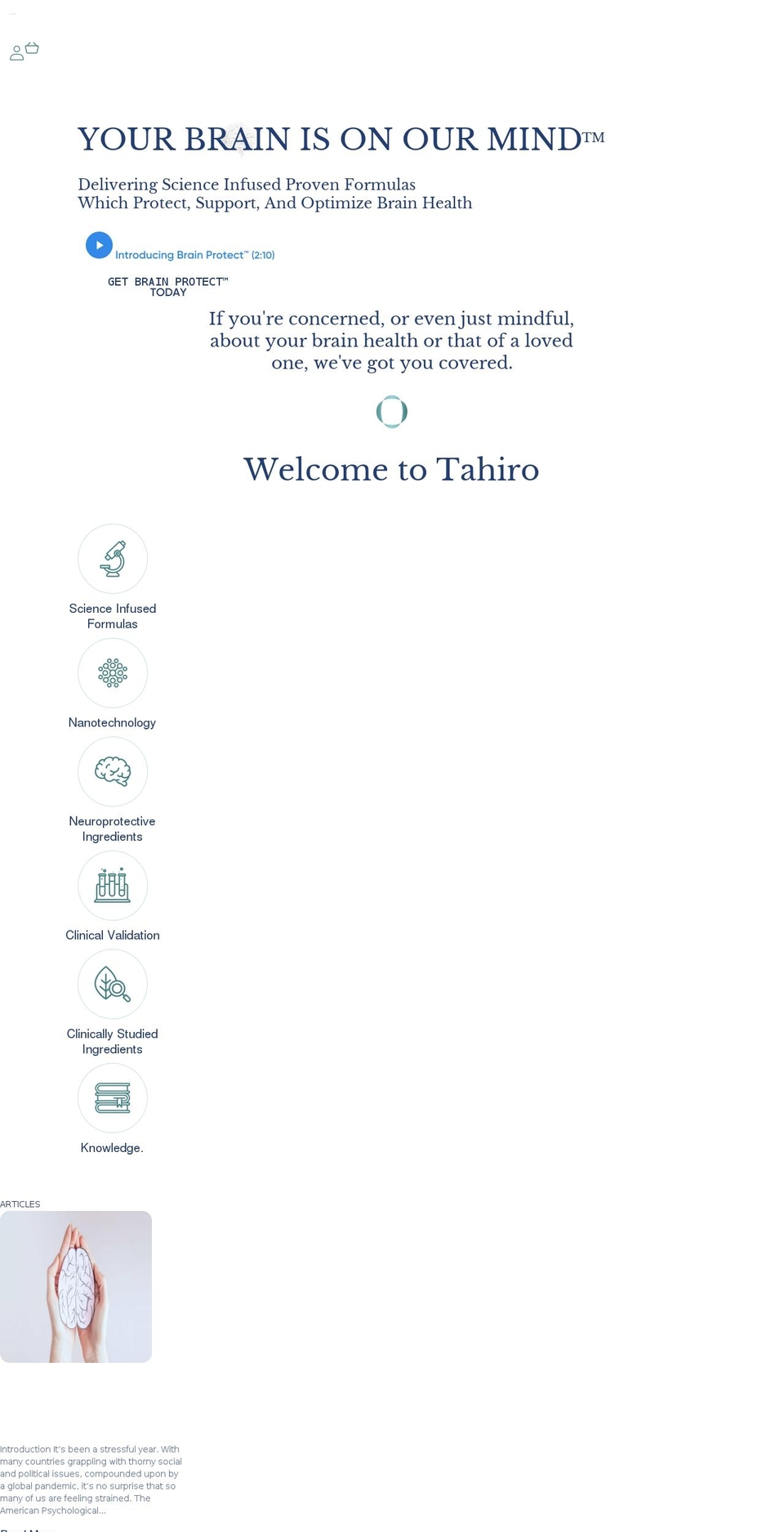 tahiro.com shopify website screenshot