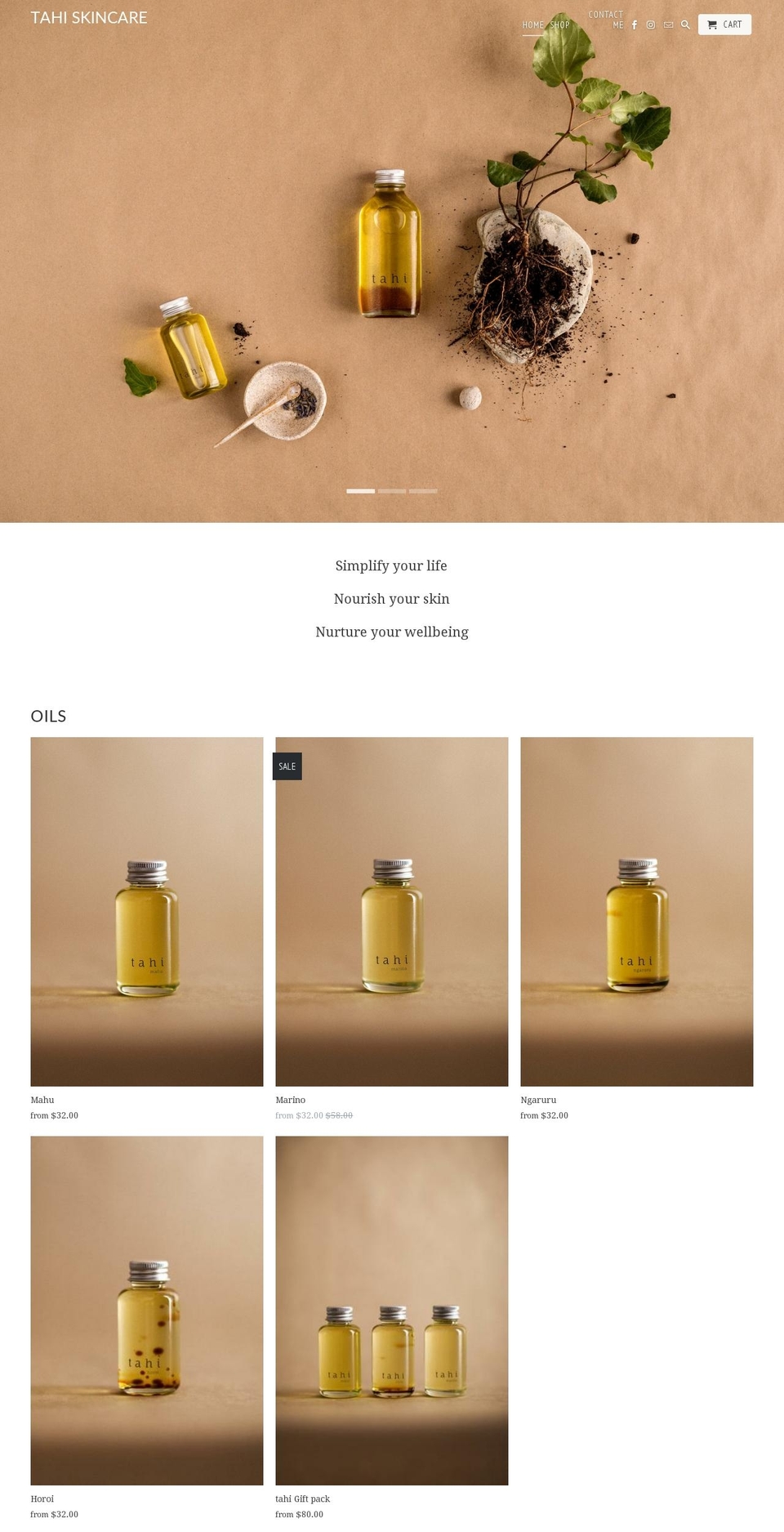 tahiskincare.com — Shopify storefront screenshot