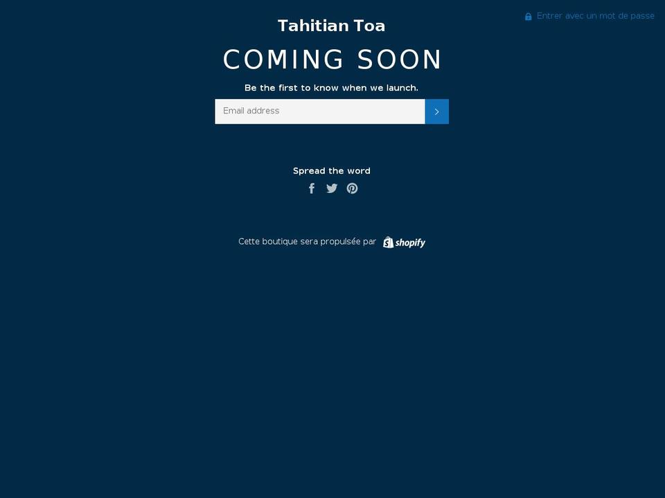 tahitiantoa.com — Shopify storefront screenshot