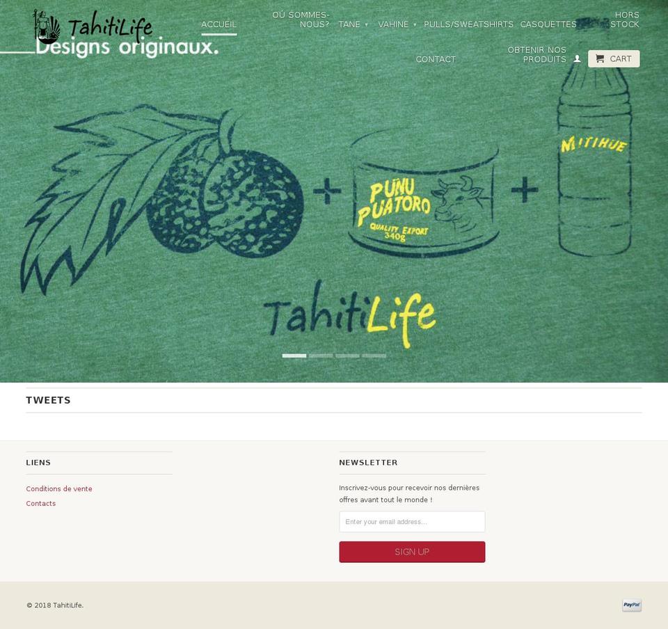 tahitilife.com shopify website screenshot