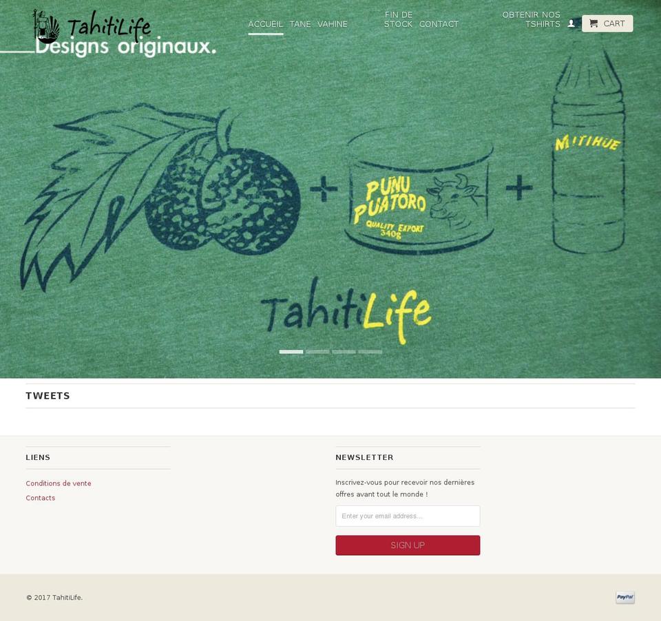 tahitilife.pf shopify website screenshot