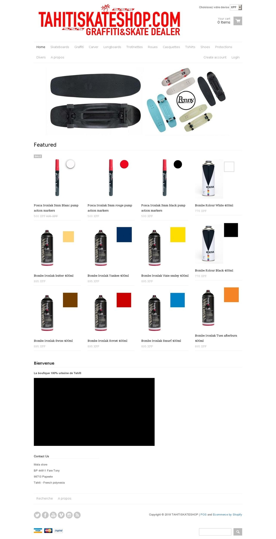 tahitiskateshop.com — Shopify storefront screenshot