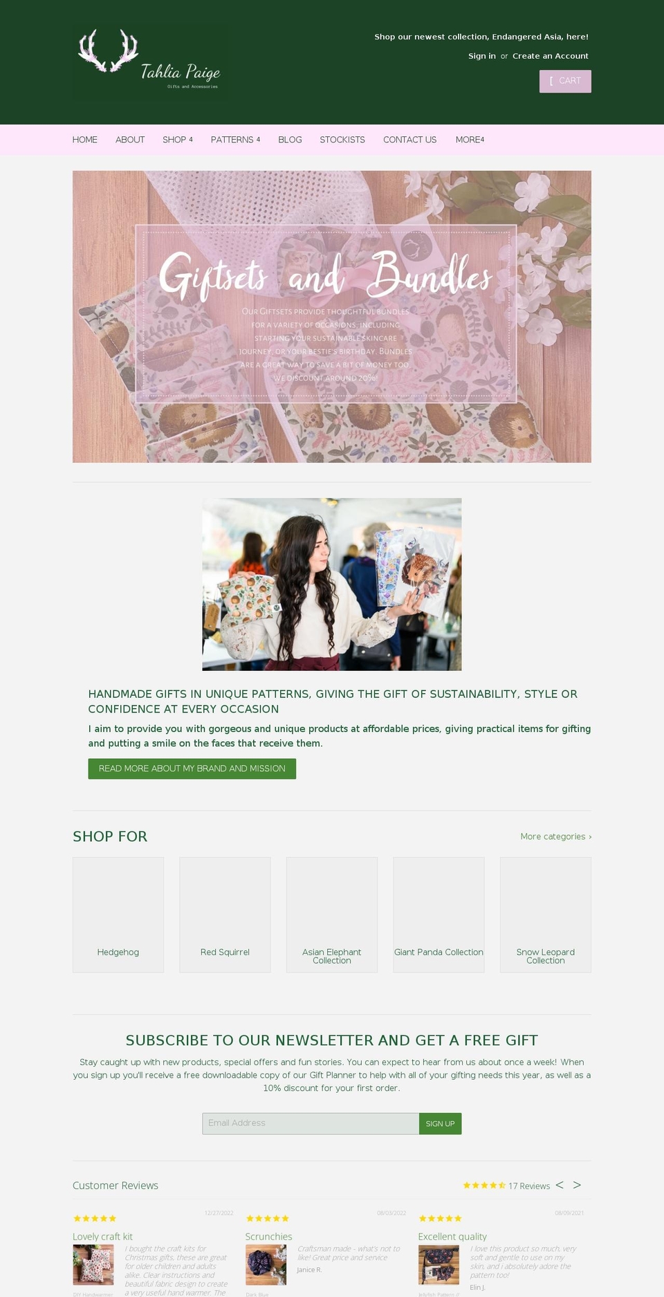 tahliapaige.co.uk shopify website screenshot