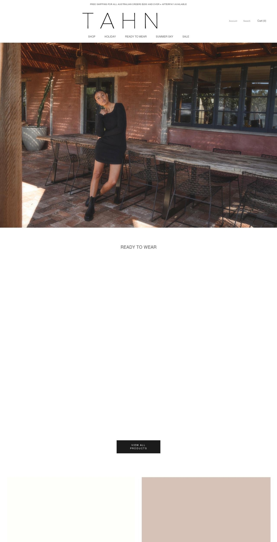 tahnthelabel.com shopify website screenshot