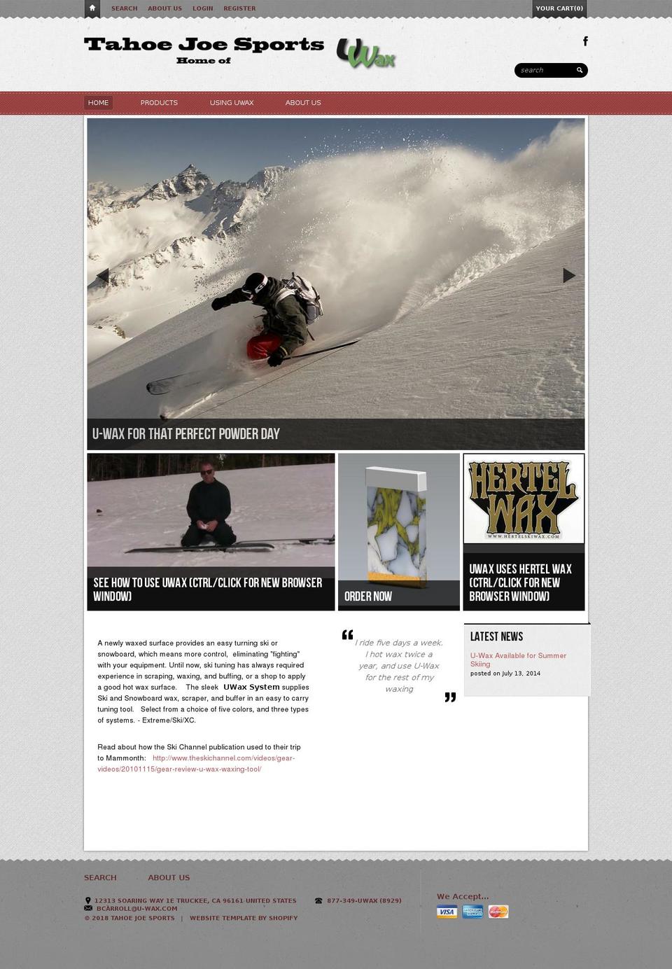 tahoejoesports.com — Shopify storefront screenshot