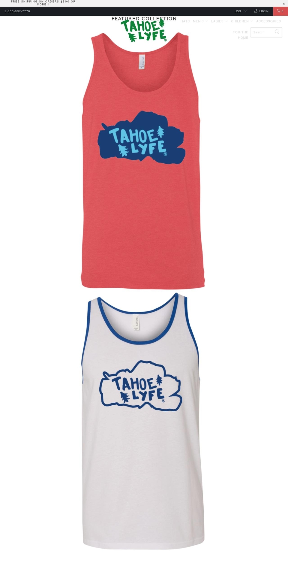 tahoelyfegear.com — Shopify storefront screenshot