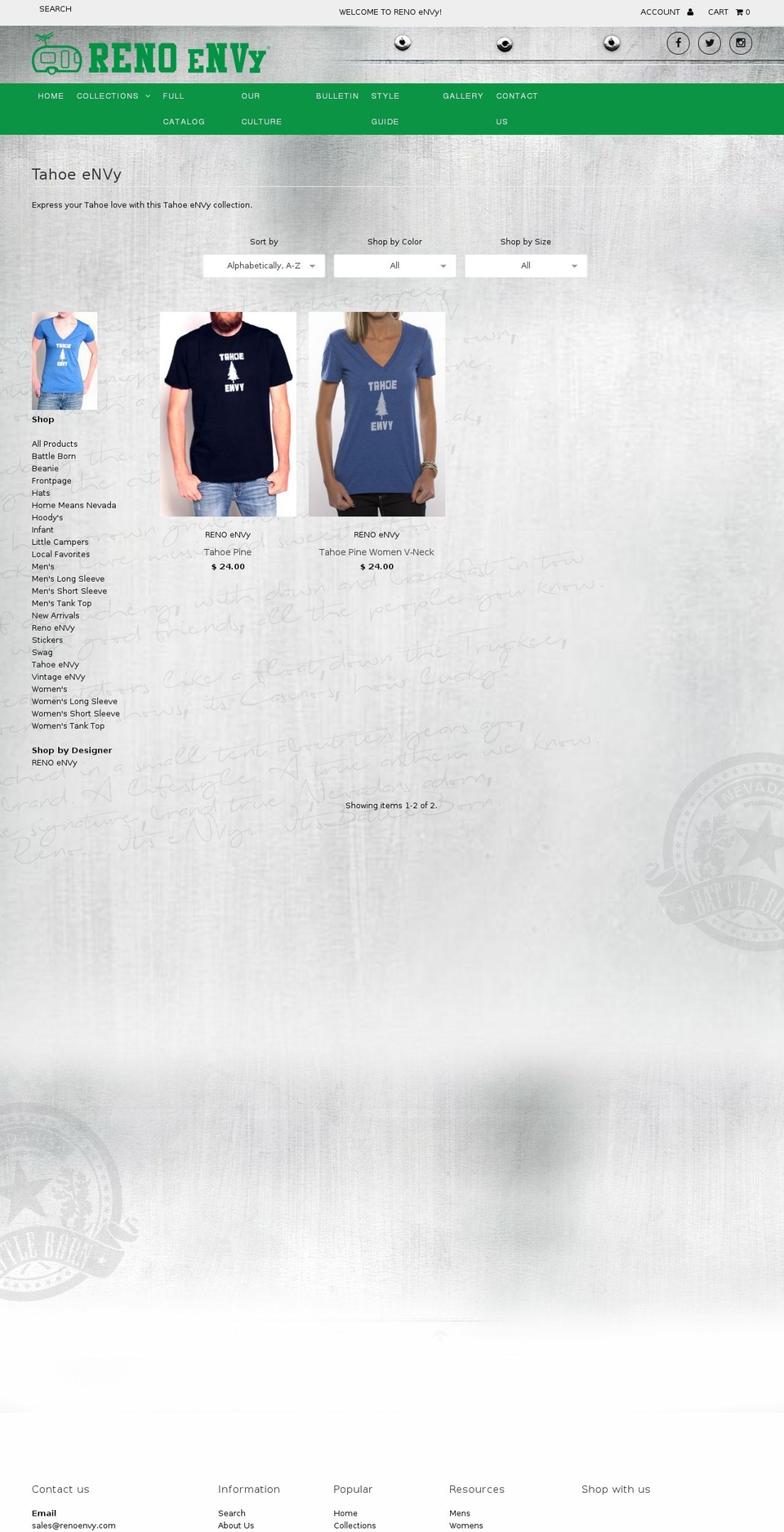tahoenvy.com shopify website screenshot