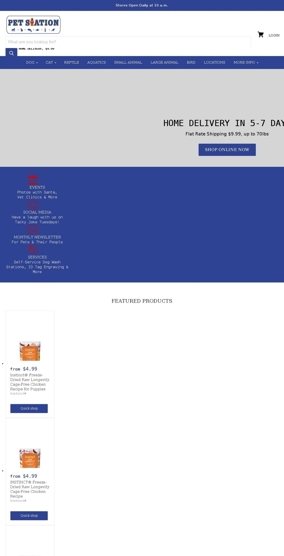 tahoepetstation.com shopify website screenshot