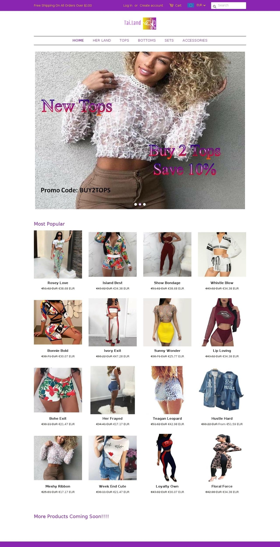 tai-land.com — Shopify storefront screenshot
