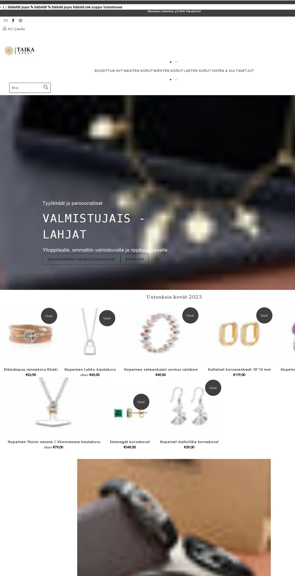 taika-korut.fi shopify website screenshot