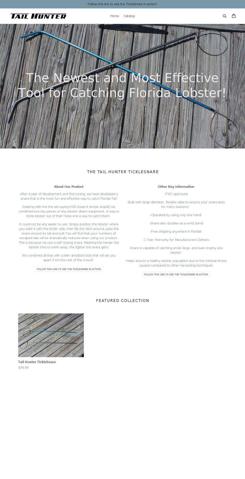 tail-hunter.com shopify website screenshot