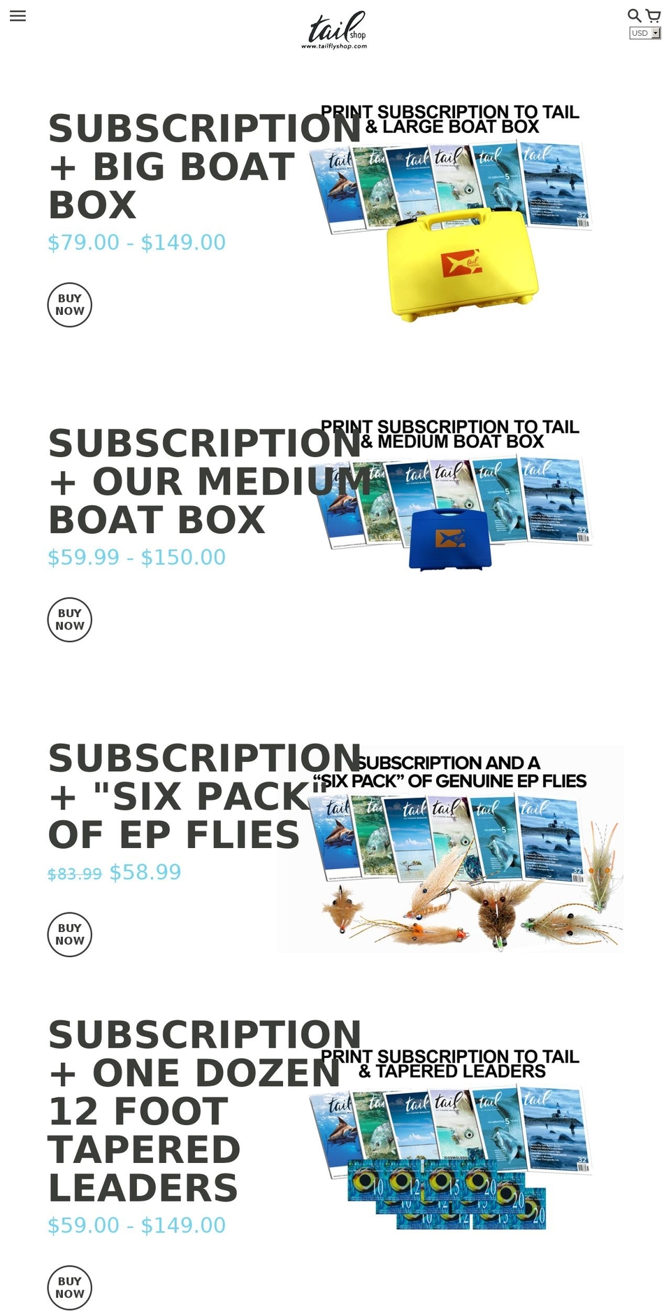 tailflyshop.com — Shopify storefront screenshot