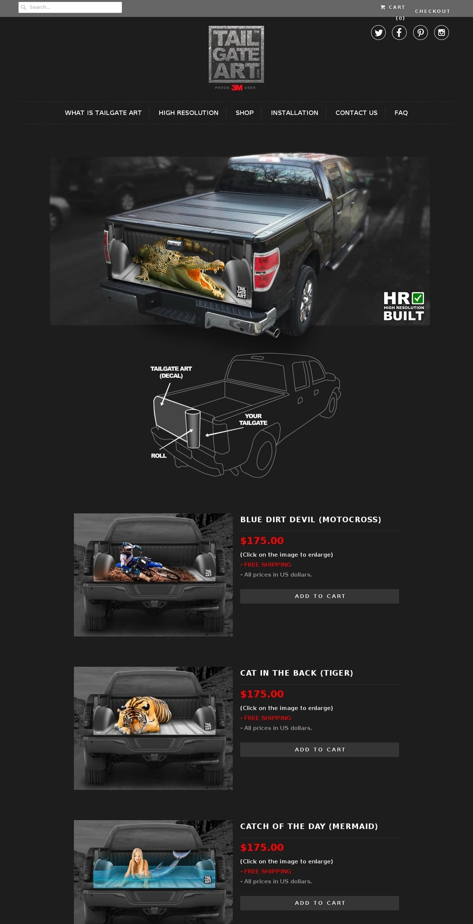 tailgateart.ca shopify website screenshot