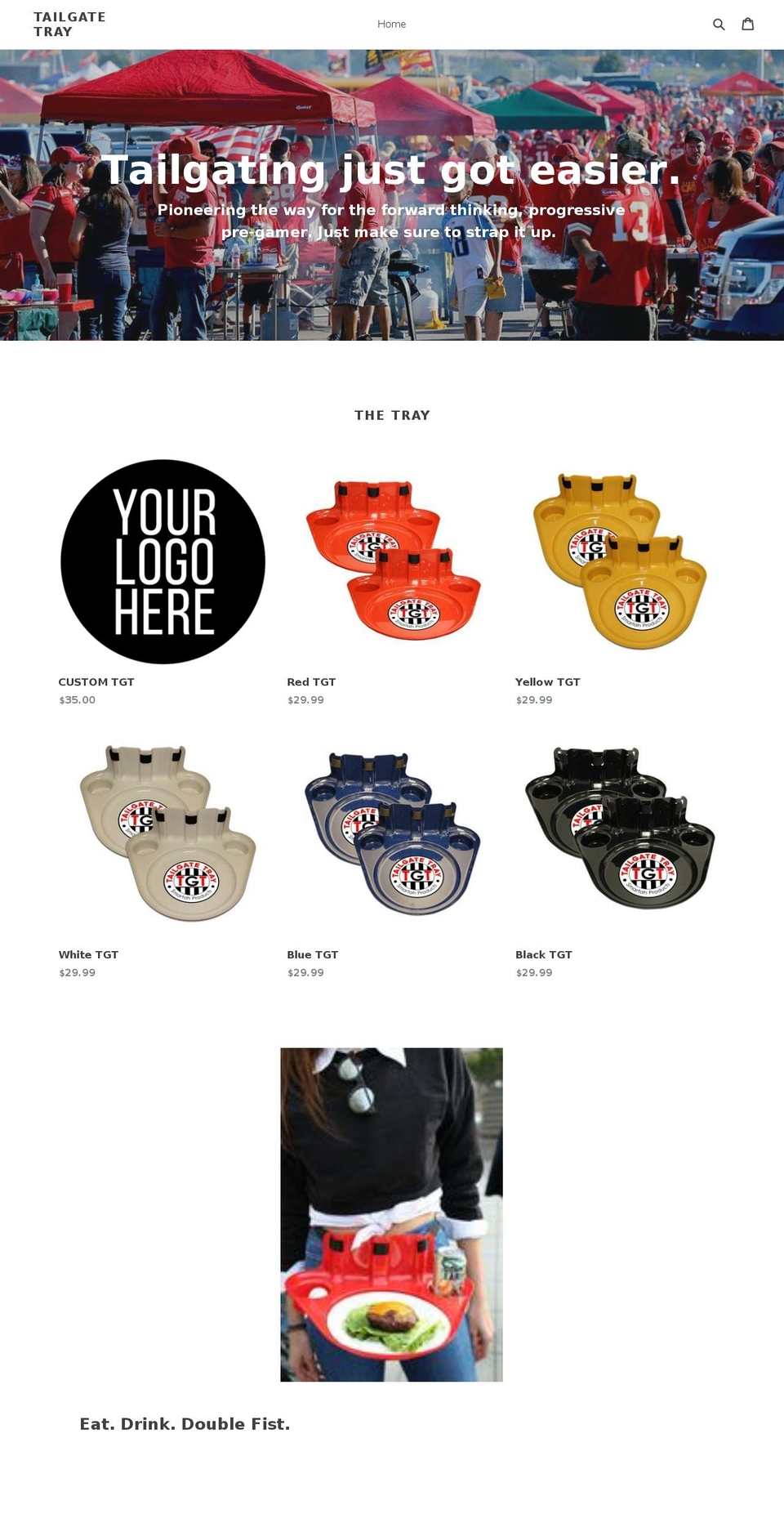 tailgatetrays.com — Shopify storefront screenshot