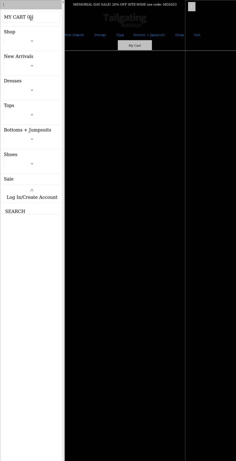 tailgatingportolet.com shopify website screenshot