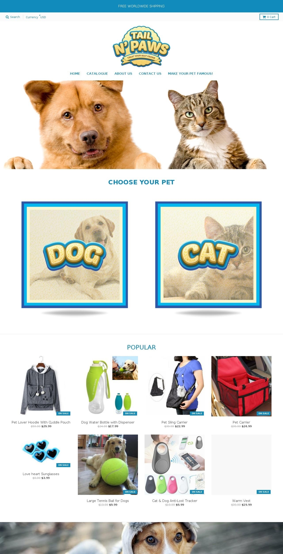 tailnpaws.com — Shopify storefront screenshot