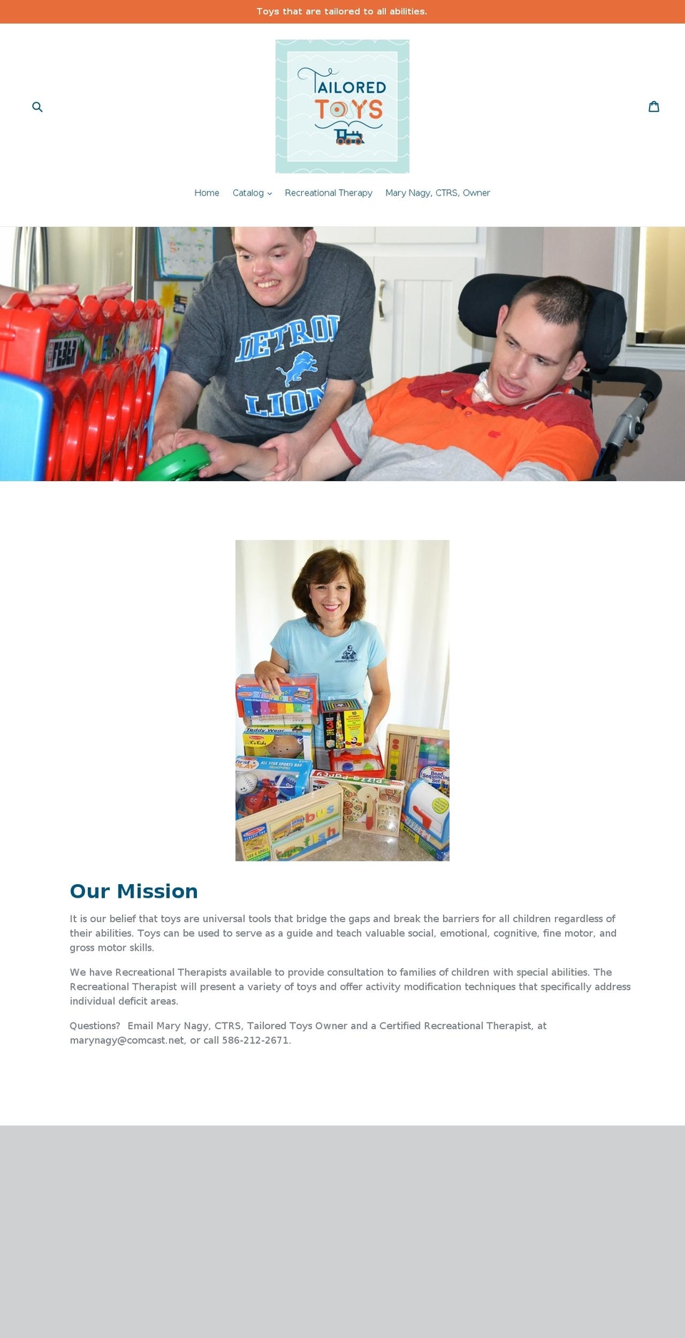 tailored--toys.com — Shopify storefront screenshot