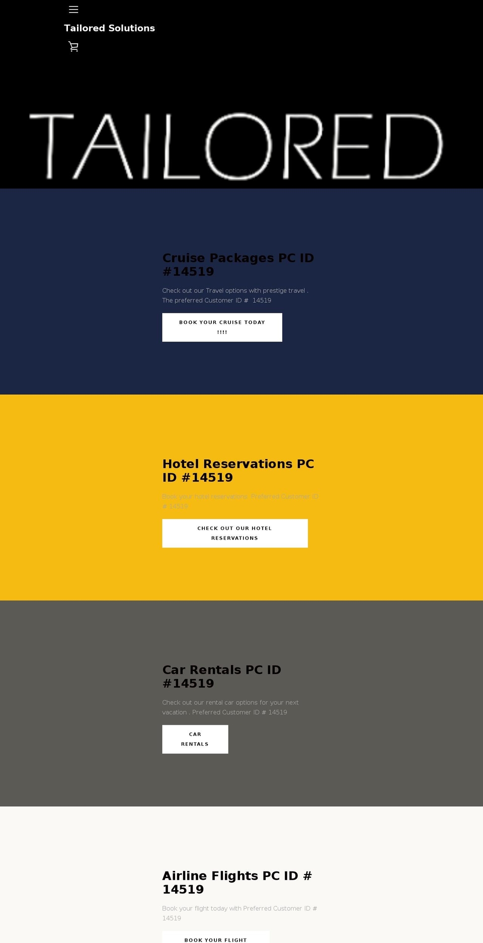 tailoredbiz.com shopify website screenshot