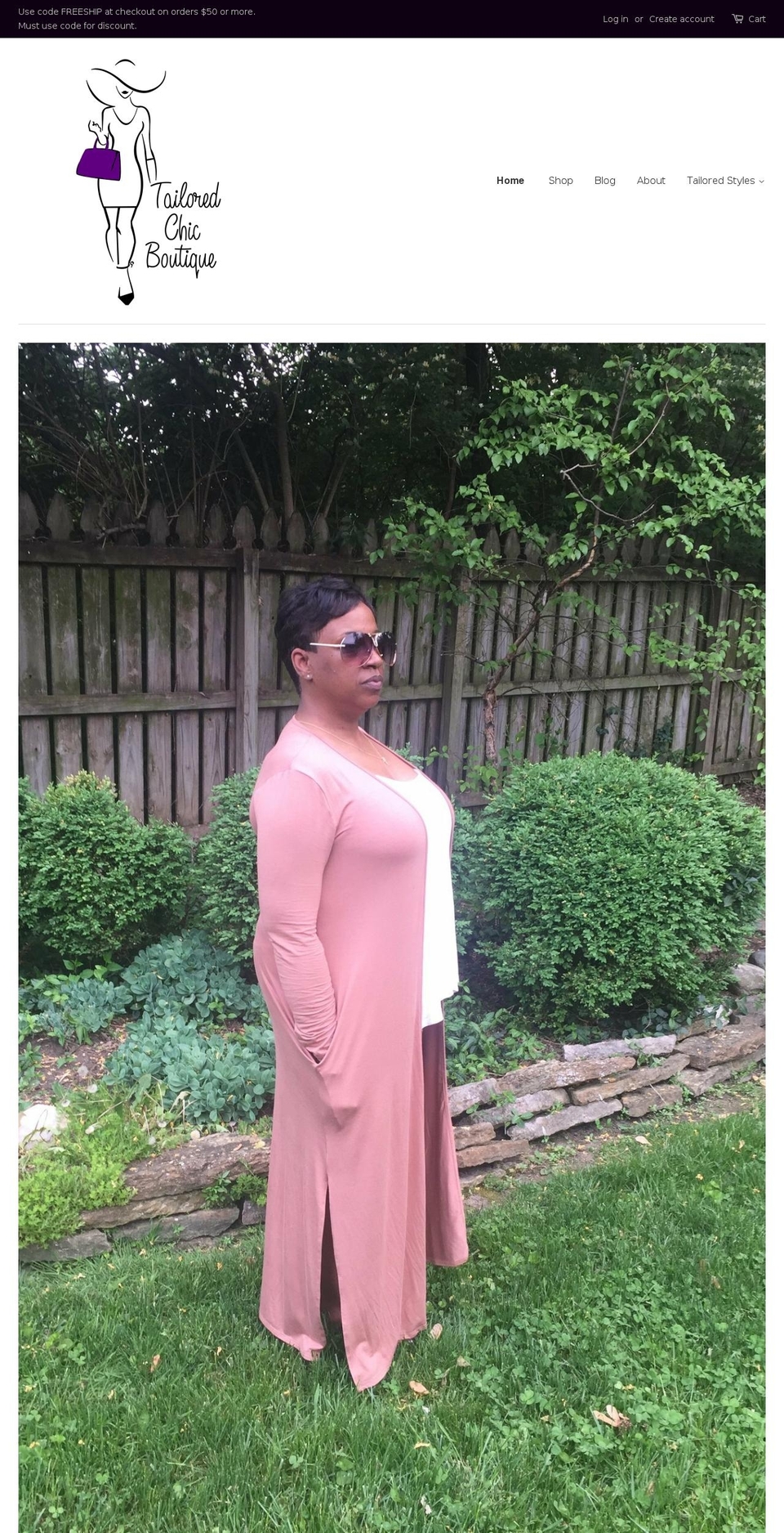 tailoredchicboutique.com shopify website screenshot