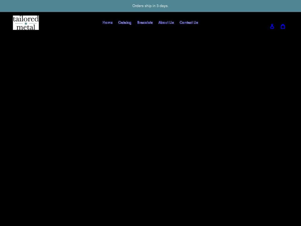 tailoredmetal.com shopify website screenshot