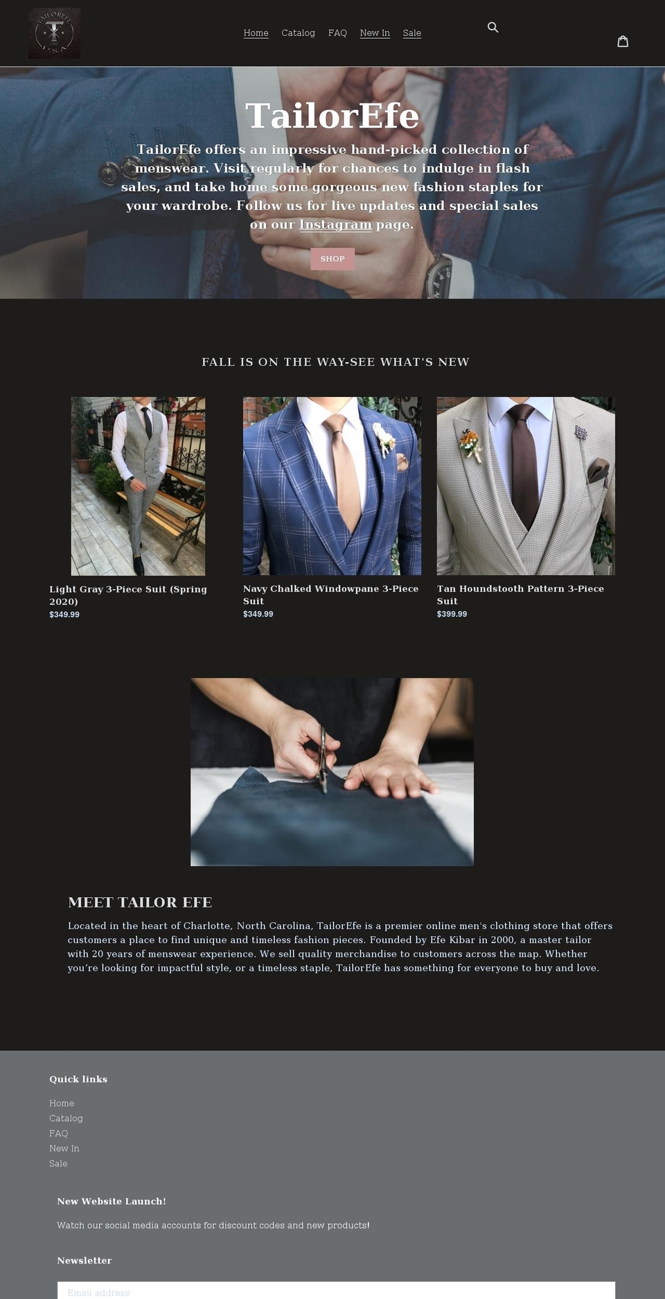 tailorefe.com shopify website screenshot