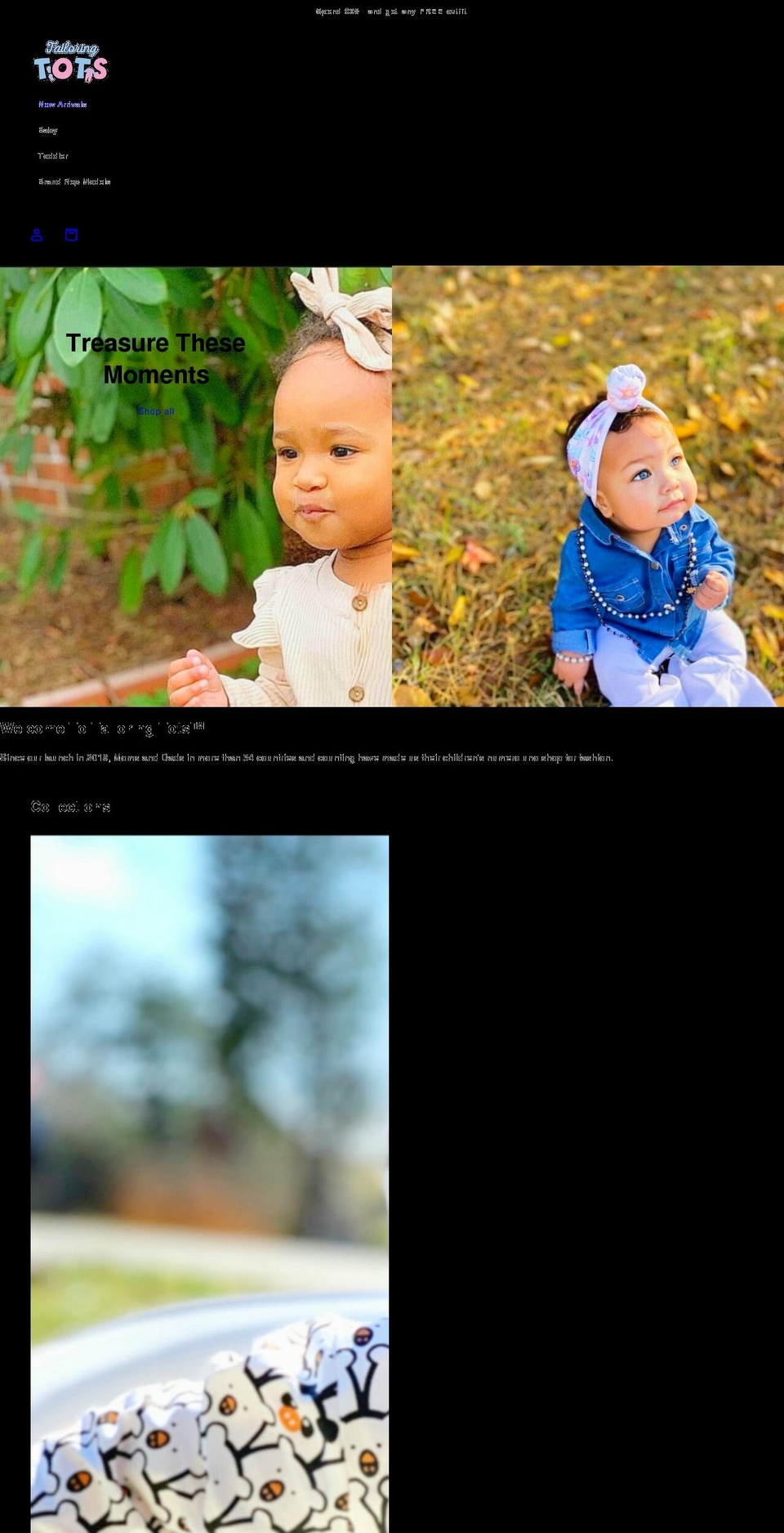 tailoringtots.com — Shopify storefront screenshot