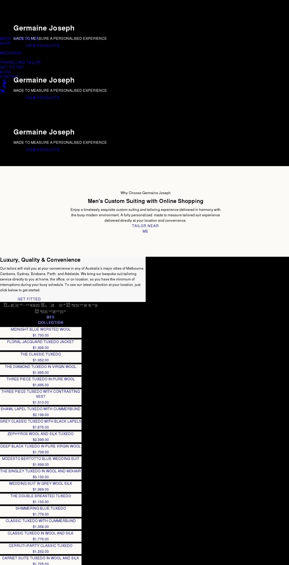tailorontheroad.com.au shopify website screenshot