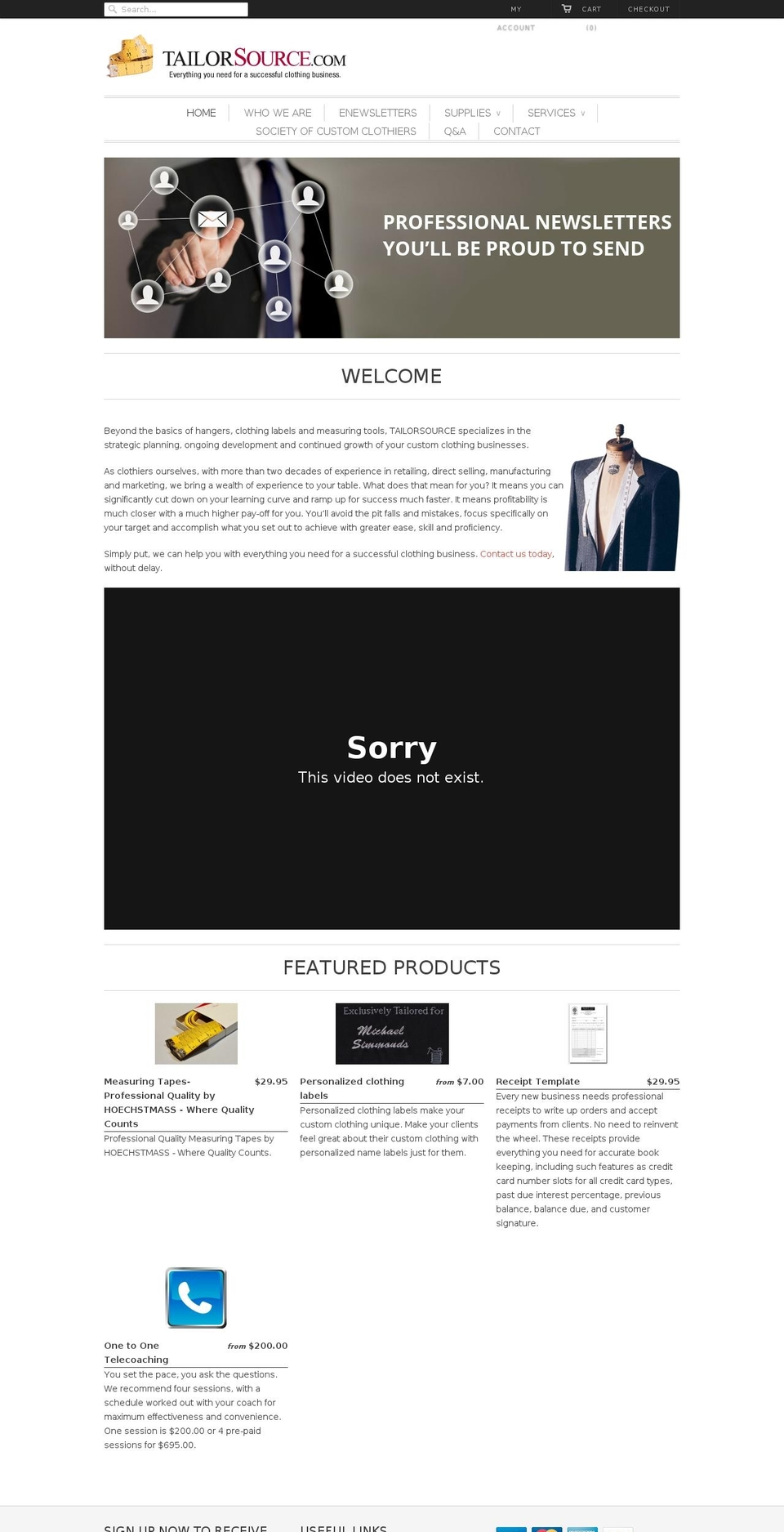 tailorsourcehosting.com shopify website screenshot