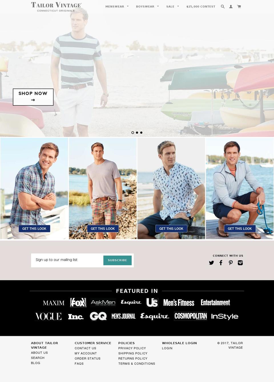 tailorvintage.com shopify website screenshot