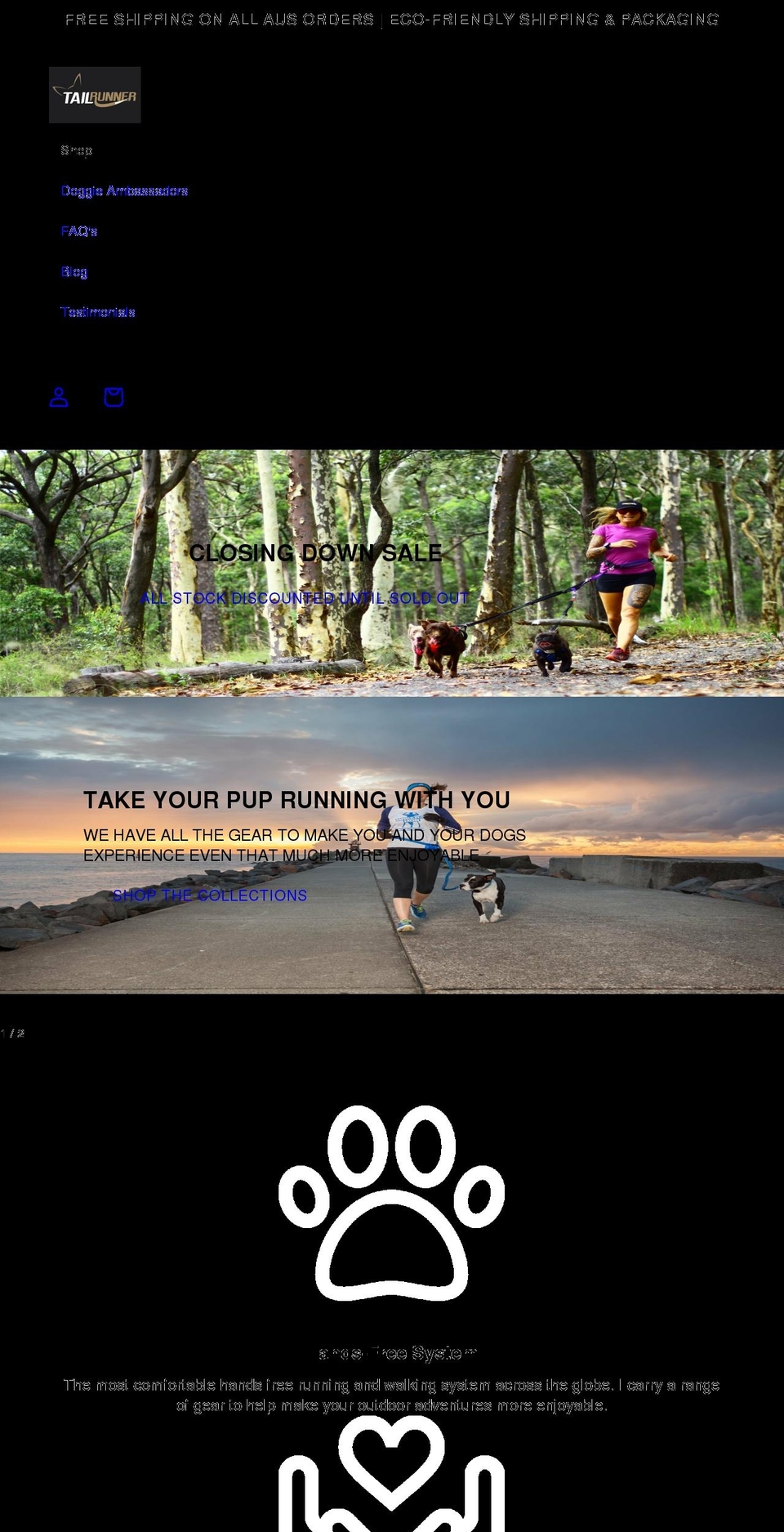 tailrunner.com shopify website screenshot