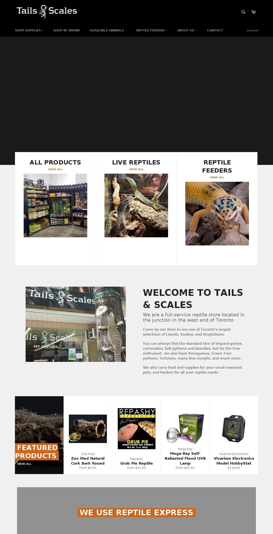 tailsandscales.ca shopify website screenshot