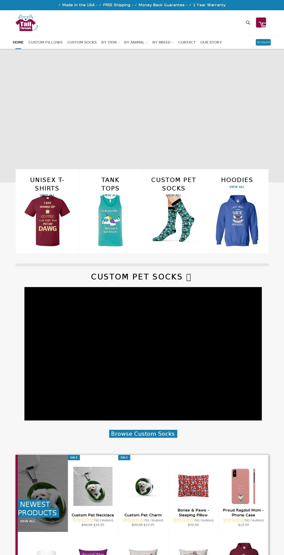 tailthreads.com — Shopify storefront screenshot