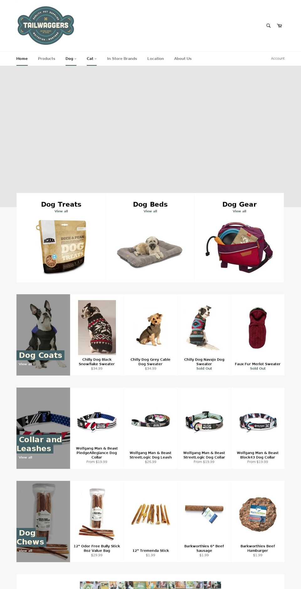 tailwaggerspet.com — Shopify storefront screenshot