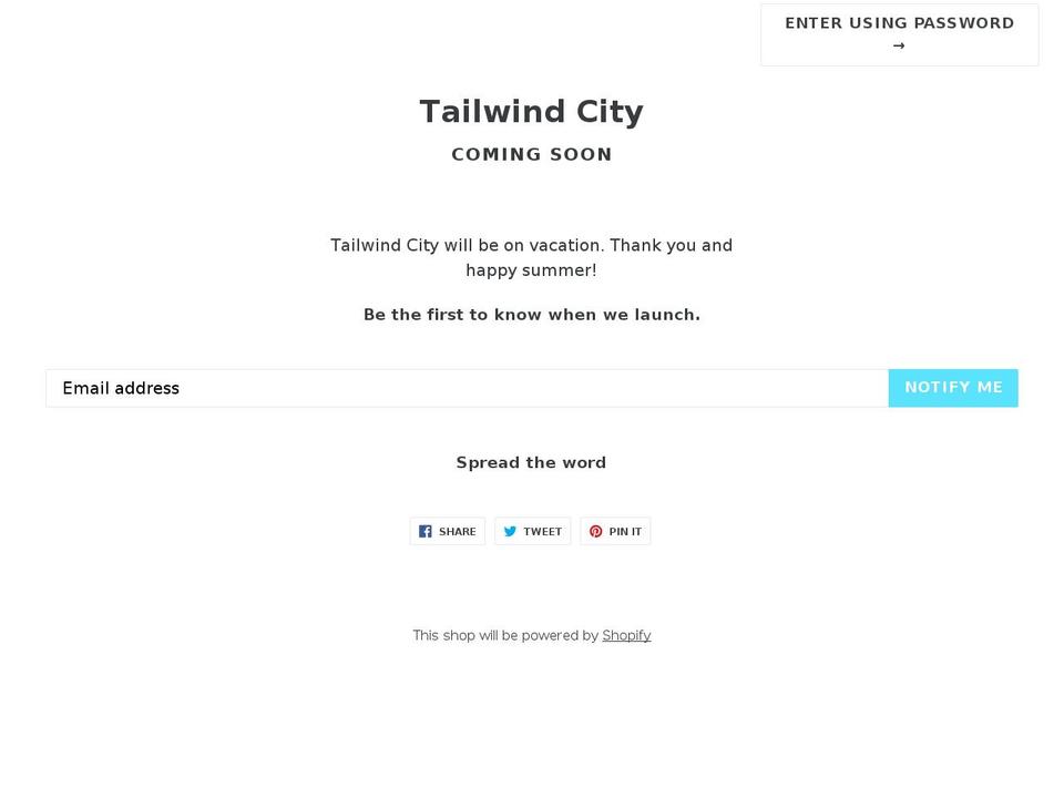 tailwindcity.com — Shopify storefront screenshot