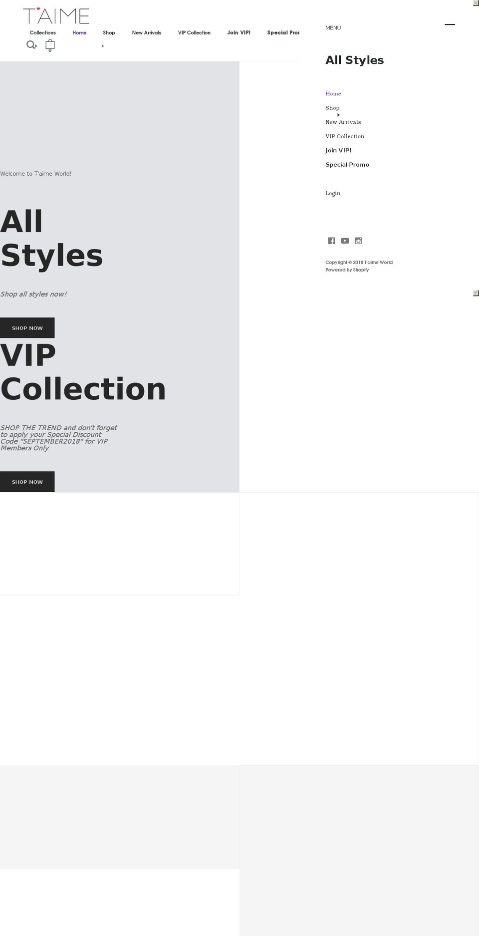 taimeworld.com shopify website screenshot